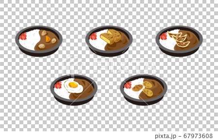 A set of 5 Japanese curry lunch boxes to take home A set of 5 Japanese curry lunch boxes to take home 67973608