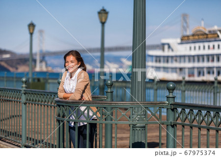San Francisco cruise vacation travel girl relaxing 67975374