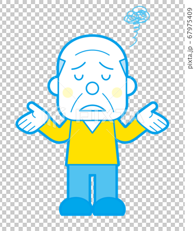 Elderly man disappointing simple color Elderly man disappointing simple color 67975409