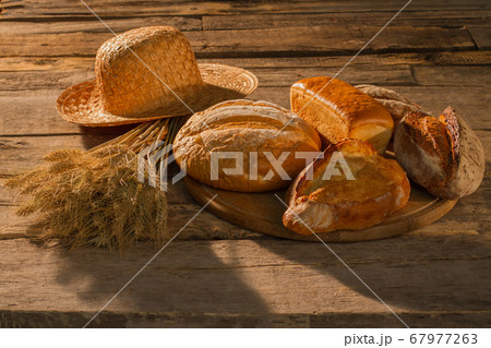 Rural still life on vintage wooden background. 67977263