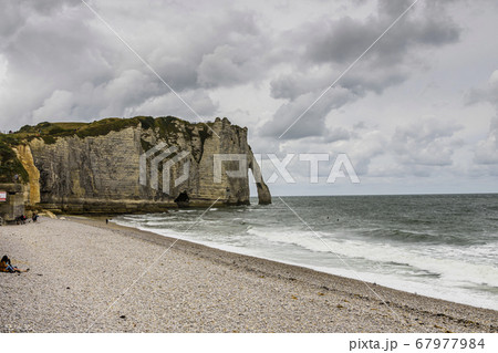 cliffs and beach of etretat in france 67977984