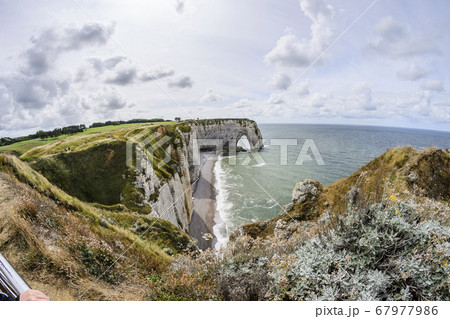 cliffs and beach of etretat in france 67977986