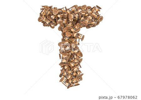 Letter T from hourglass, 3D rendering 67978062