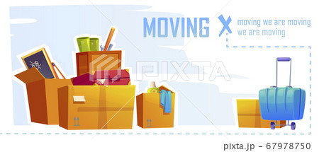 House moving banner with boxes and stuff House moving banner with boxes and stuff 67978750