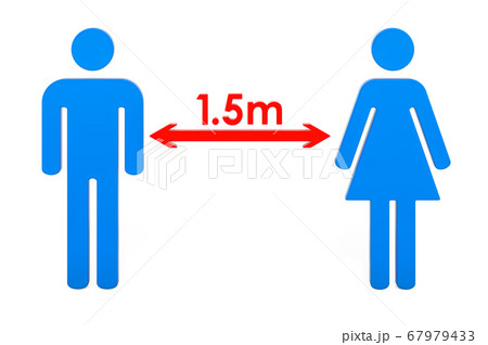 Social Distancing concept, 3D rendering 67979433