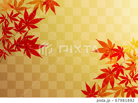 野*子様 金箔と赤い背景のパーテーション 紅葉_格子_金箔背景のイラスト素材 [67981892] - PIXTA