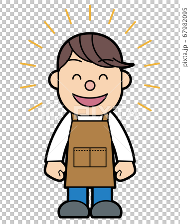 Smiling man in an apron Smiling man in an apron 67982095