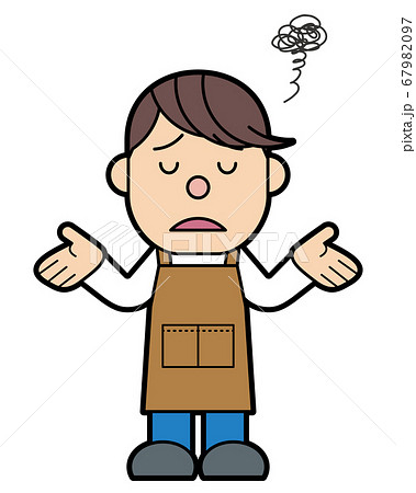 エプロンをつけた男性 残念 エプロンをつけた男性 残念 67982097