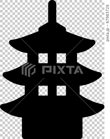 シンプルな三重塔（寺院）のピクトグラム 67983728