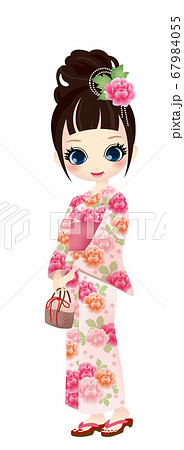 ピンクの浴衣の女の子 ピンクの浴衣の女の子 67984055