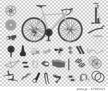 自転車パーツイラストセット素材のイラスト素材