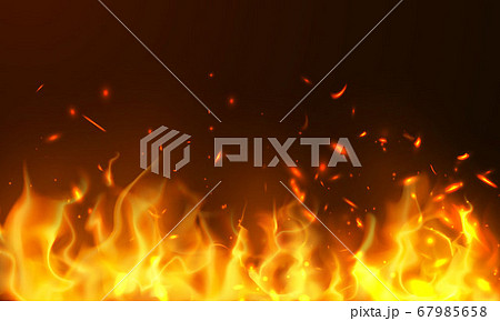 Burning red hot sparks realistic fire flames 67985658