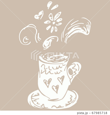 Hand drawn tea or coffee cup illustration in 67985718