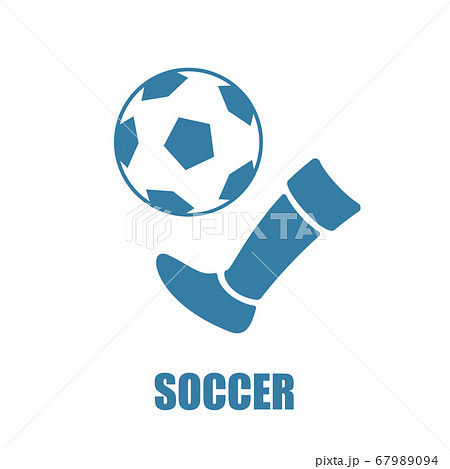 サッカーボールを蹴るアイコンのイラスト素材