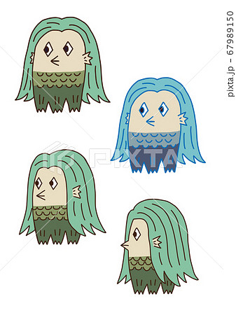 イラストデータ　妖怪　アマビエ2 67989150