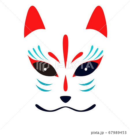 日本の伝統的な狐面 のイラスト素材