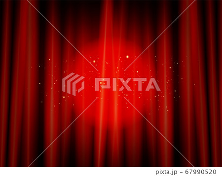 Red closed theater curtain Red closed theater curtain 67990520