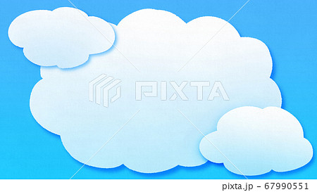 ペーパーカットの青空と雲のフレーム 67990551