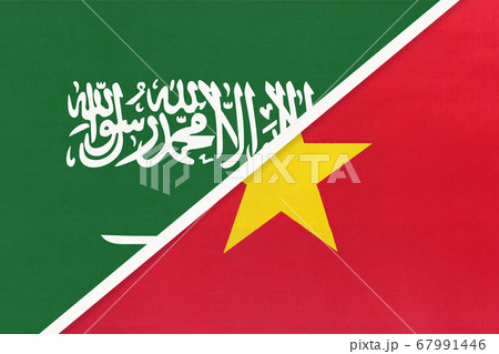 Saudi Arabia and Vietnam, symbol of national flags Saudi Arabia and Vietnam, symbol of national flags 67991446