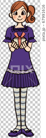 插畫手繪女商人便衣禮服禮物 插畫手繪女商人便衣禮服禮物 67991616
