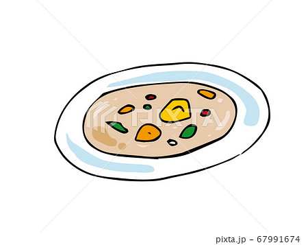 シチューの入った皿のイラスト素材