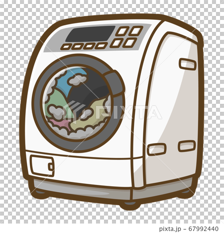 A drum washing machine washing laundry 67992440