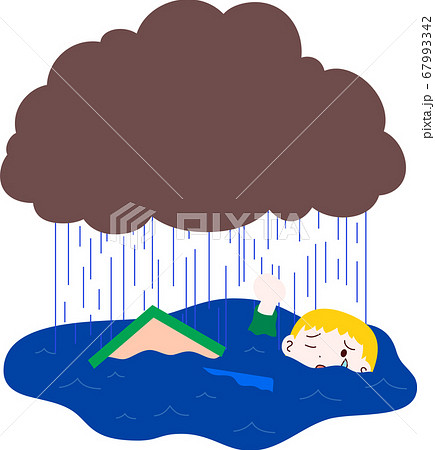 洪水 浸水被害 河川の氾濫 流される女性 泣く 異常気象 洪水 浸水被害 河川の氾濫 流される女性 泣く 異常気象 67993342