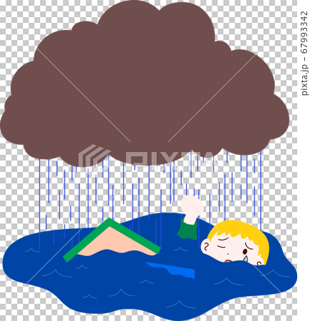 洪水 浸水被害 河川の氾濫 流される女性 泣く 異常気象 洪水 浸水被害 河川の氾濫 流される女性 泣く 異常気象 67993342