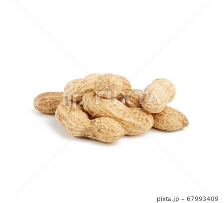 heap of peanuts in shell, food isolated on white heap of peanuts in shell, food isolated on white 67993409