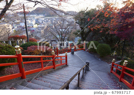 足利織姫神社の石段_男坂_見下ろす景色 足利織姫神社の石段_男坂_見下ろす景色 67993717