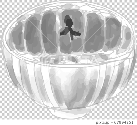 カツ丼 とんかつ 水彩風 メニューイラスト アナログ感のイラスト素材 67994251 Pixta