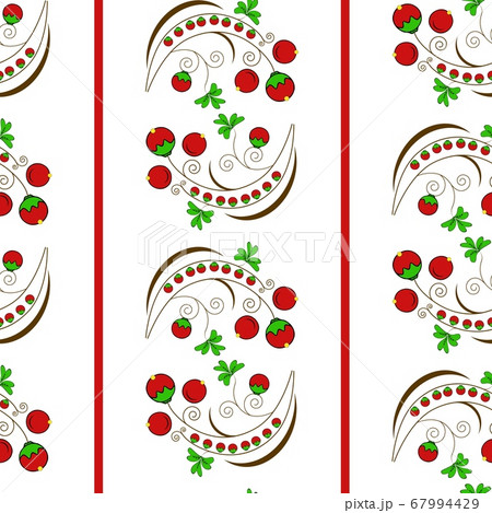 Khokhloma pattern and stripes on a white 67994429