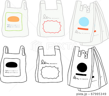 ビニール袋 ポリ袋 買い物袋 地球温暖化のイラスト素材