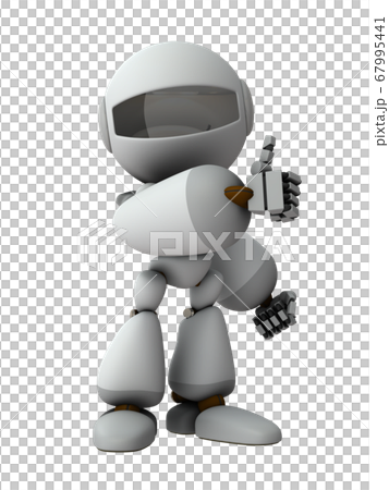 サムズアップする人工知能のロボット。3Dレンダリング。 67995441