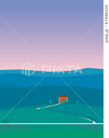 ヴァル・ドルチャ　val　d'orcia　トスカーナ　toscana　夏　夕暮れ 67996500