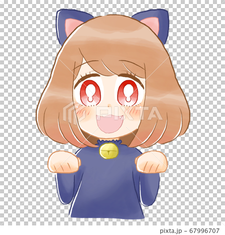 猫耳コスプレする女性 67996707