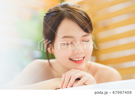 Woman, bathroom, relax 67997409