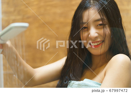 Woman, bathroom, relax Woman, bathroom, relax 67997472