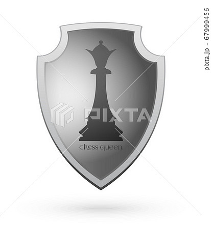 Chess queen on a shield. Chess concept design 67999456