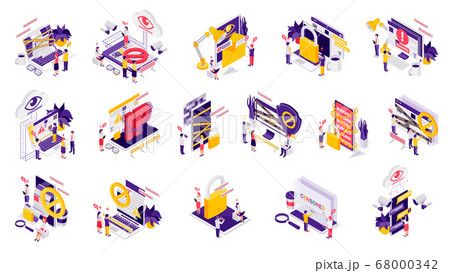 Internet Censorship Isometric Set 68000342
