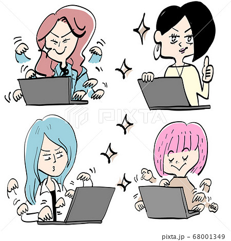 女性がパソコンぱちぱち 女性がパソコンぱちぱち 68001349