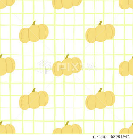 Light seamless pattern with pumpkin doodles. White Light seamless pattern with pumpkin doodles. White 68001944