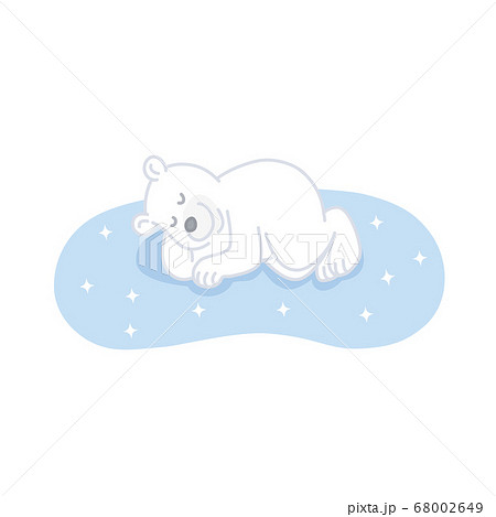 氷の上で眠るシロクマのイラスト素材