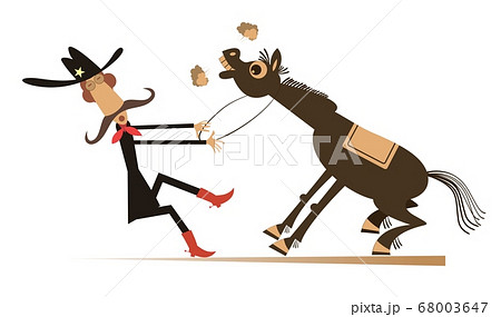 Cartoon rodeo illustration. Man or cowboy in... - Stock Illustration  [68003647] - PIXTA
