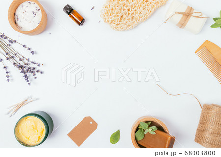 Flat lay frame natural cosmetics and accessories Flat lay frame natural cosmetics and accessories 68003800