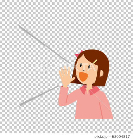 声を出す女の子　斜め 68004817