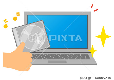 ノートパソコンとディスク 68005240