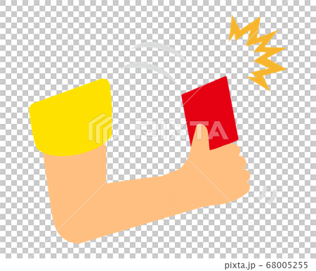 レッドカードを取り出す手 68005255