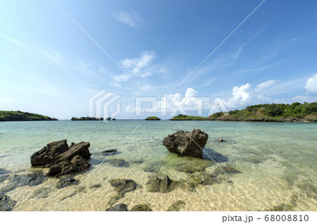 沖縄県　西表島の星の砂海岸 68008810
