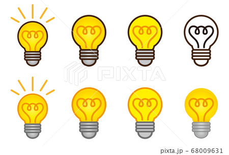 電球マークセットのイラスト素材